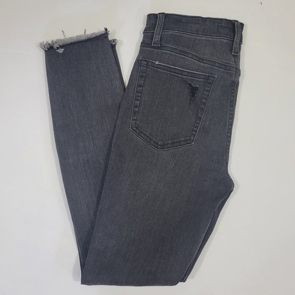 JOE'S Jeans Rise Skinny Ankle Frayed Hem Distressed Jean, Dark Gray - Picture 8 of 13